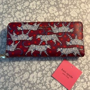 🐆Kate Spade Sylvia Panther Dot Slim Continental Wallet🐆